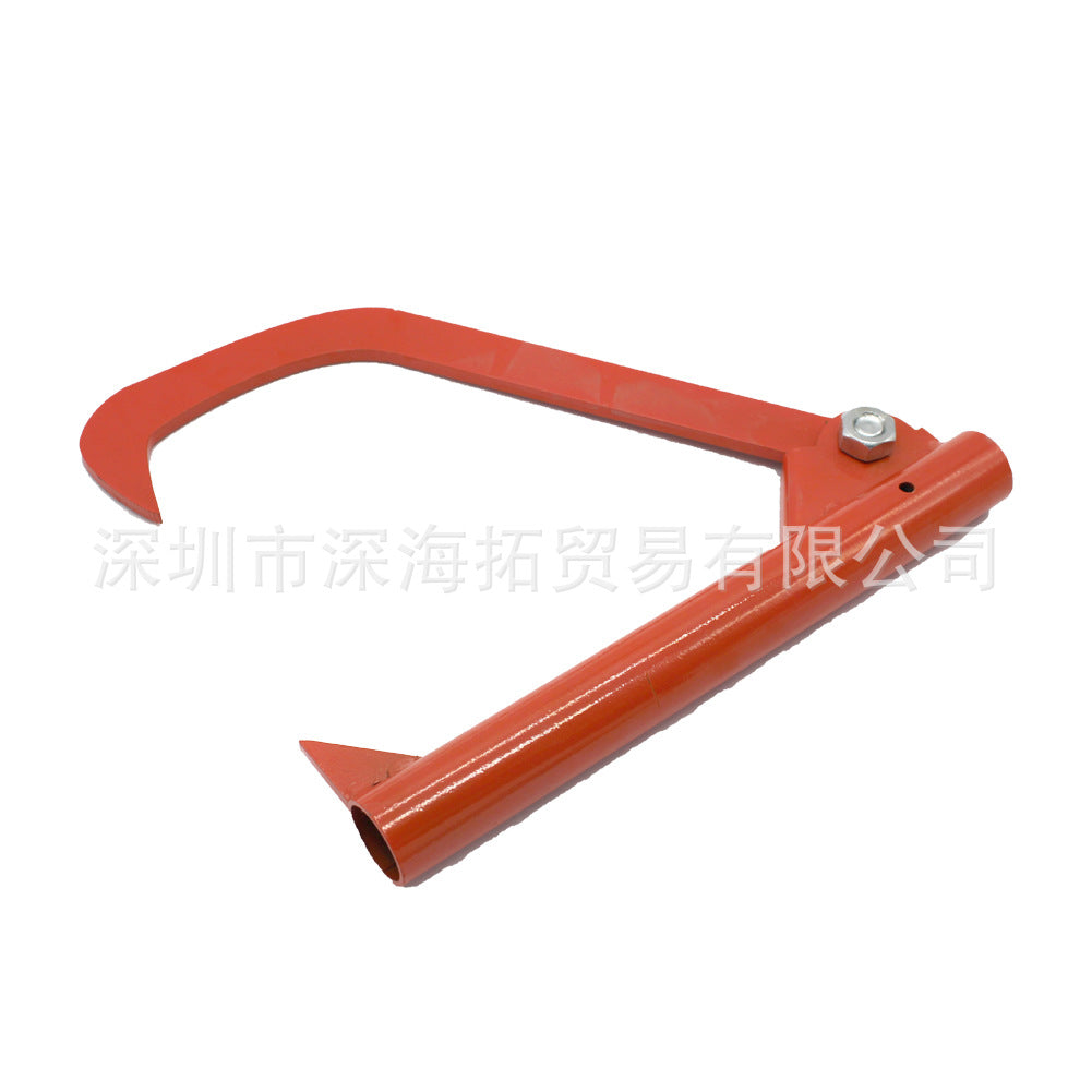 46.5-Inch Carbon Steel Log Lifter - Heavy-Duty Forestry Tool for Log Handling with Adjustable Hook and Rubber Grip
