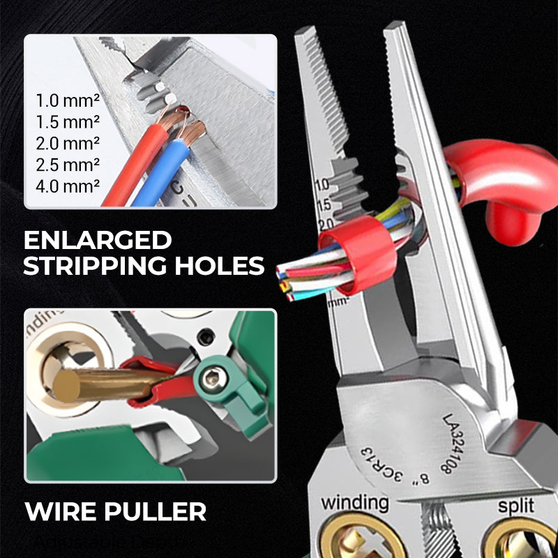 8-in-1 Multi-Functional Wire Stripper Scissors With Electrical Test