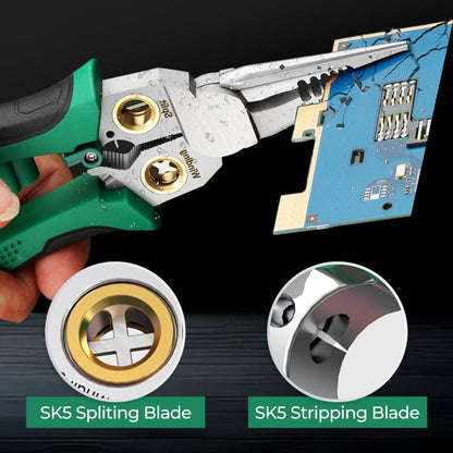 8-in-1 Multi-Functional Wire Stripper Scissors With Electrical Test