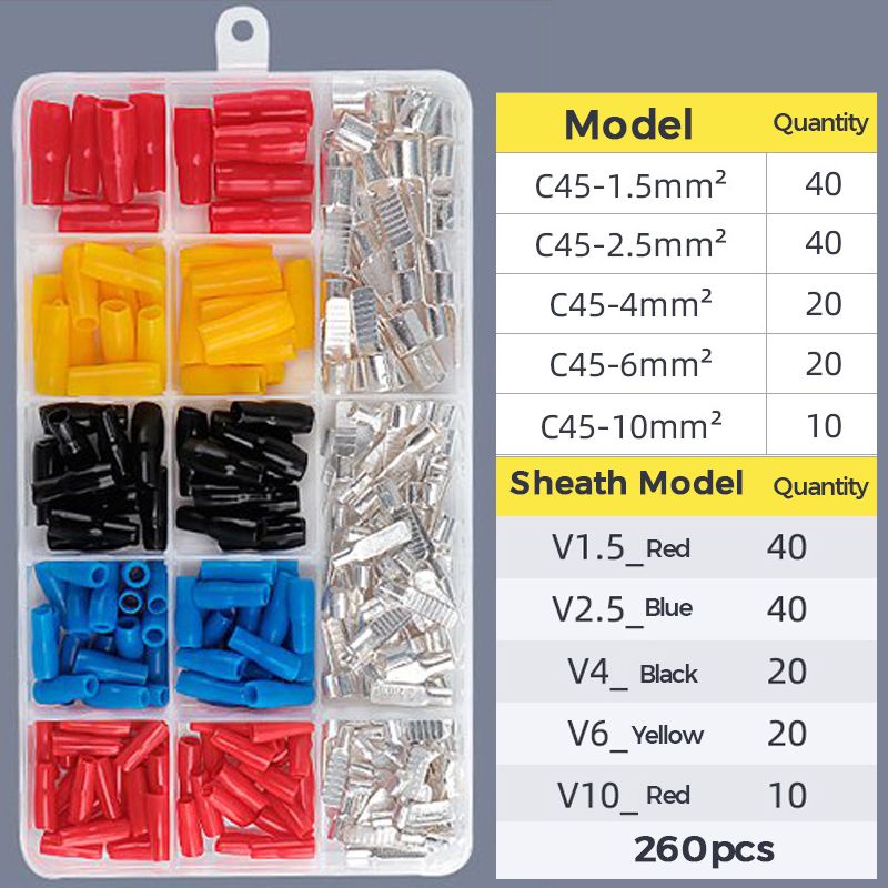 260pcs Durable Copper Terminal Blocks