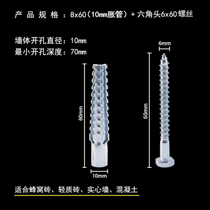 It's on right Upgraded Serrated Iron Expansion Screw for a
