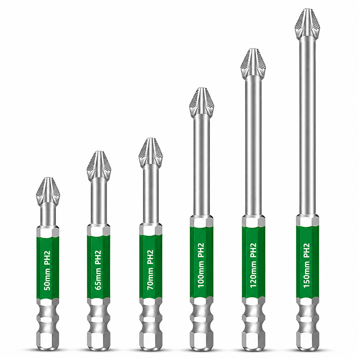 Magnetic Phillips Bit Set Anti-Slip Grip and Impact Resistance for DIY and Repairs