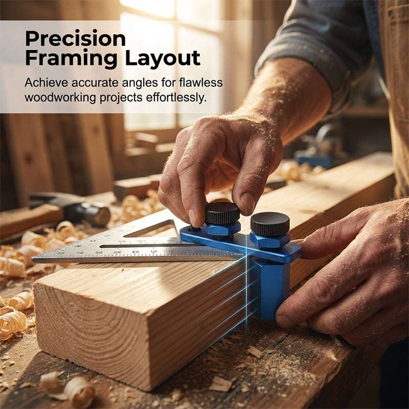 Aluminum Stair Gauge and Framing Square Clamp Precision Marking, Durable Build and Essential for Carpentry