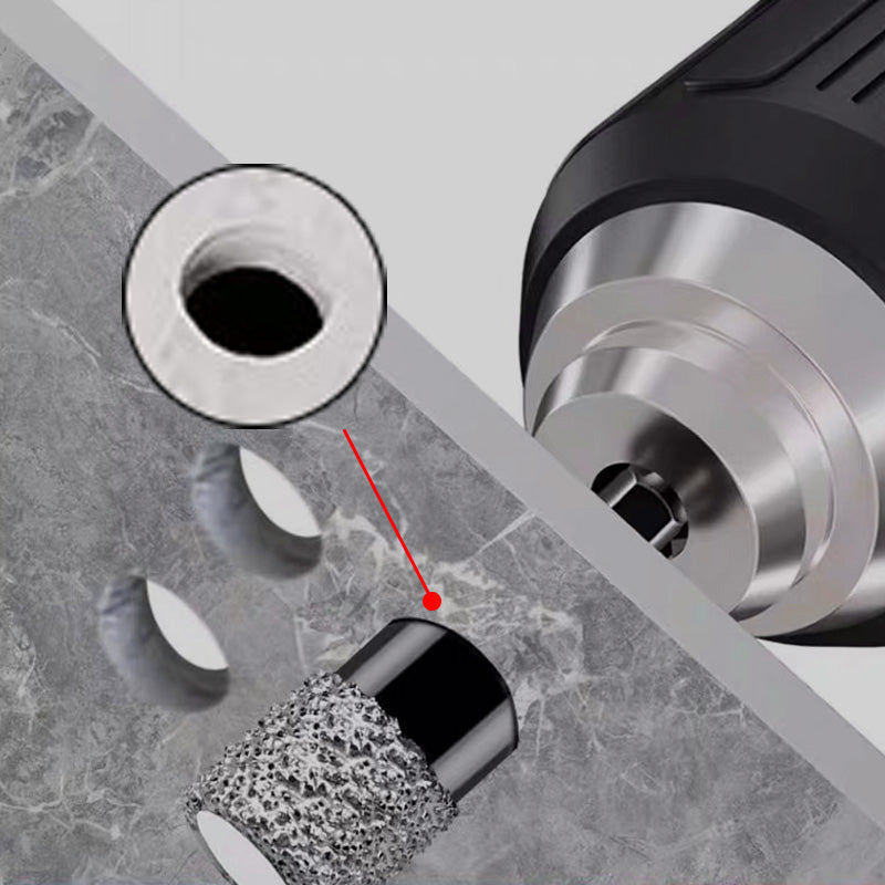 Diamond Drill Bits Set 516mm sizes, hex shank fits most drills. Dry or wet use smooth, precise holes every time