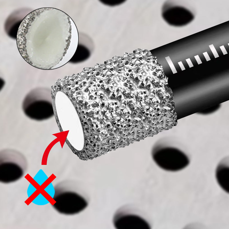 Diamond Drill Bits Set 516mm sizes, hex shank fits most drills. Dry or wet use smooth, precise holes every time