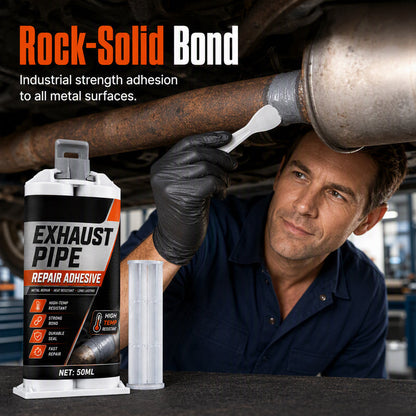 High Temp Exhaust Pipe Repair Glue for iron and steel, withstands extreme heat and vibration. on costly garage repairs