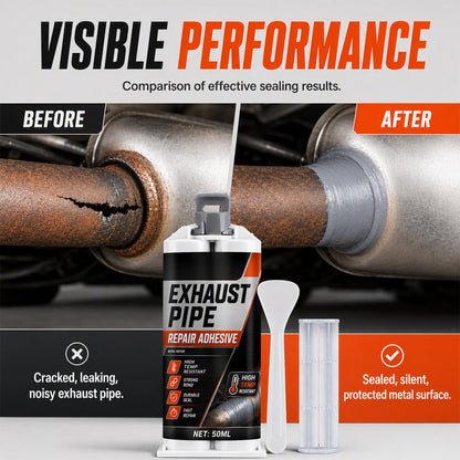 High Temp Exhaust Pipe Repair Glue for iron and steel, withstands extreme heat and vibration. on costly garage repairs