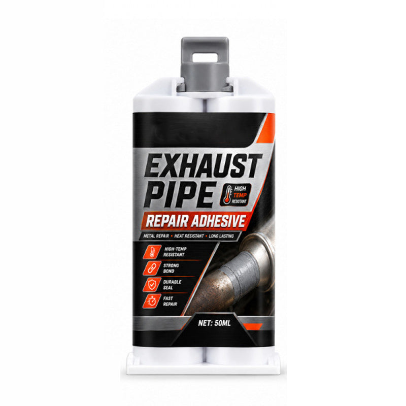 High Temp Exhaust Pipe Repair Glue for iron and steel, withstands extreme heat and vibration. on costly garage repairs
