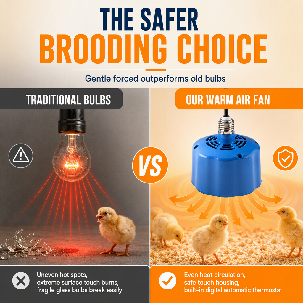 Intelligent Temperature Control Brooder Heater, Adjustable Thermostat Chick Heater for Baby Chicks, Ducklings and Poultry Brooding