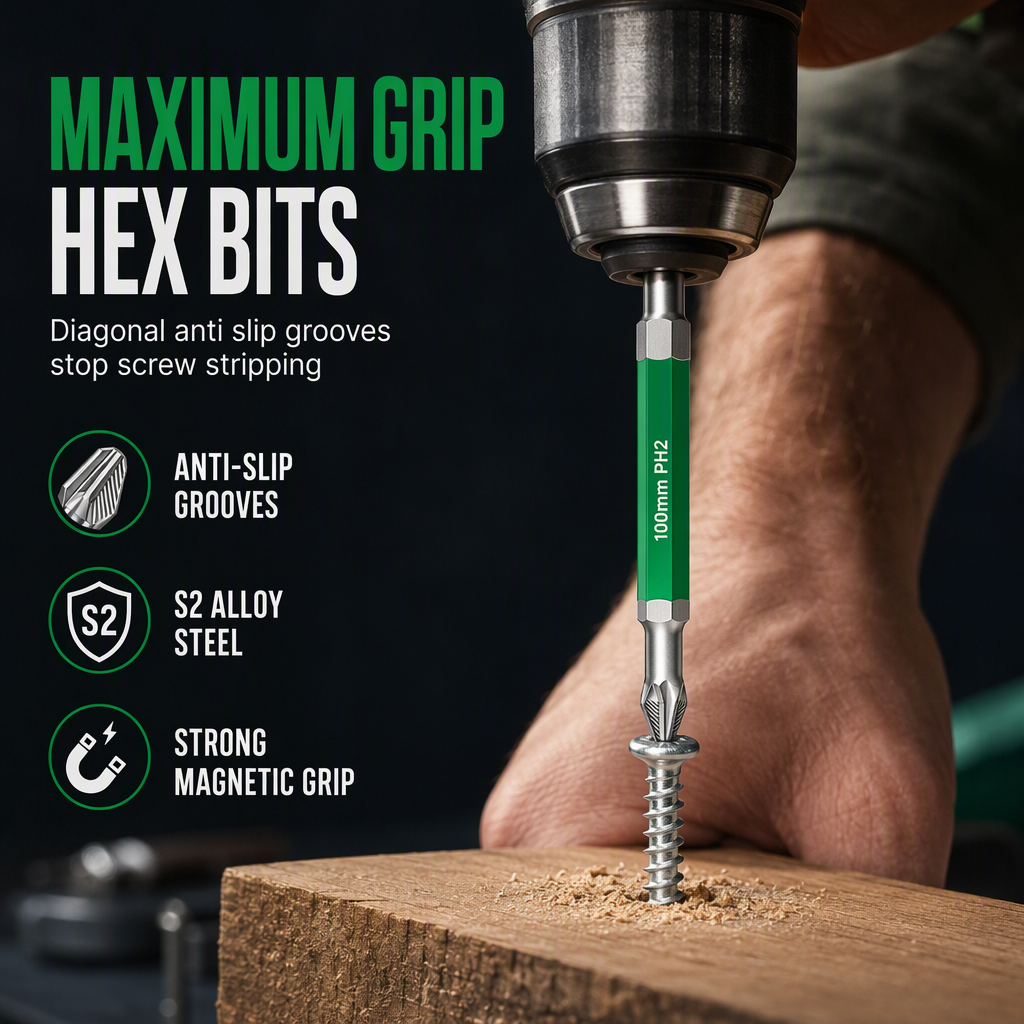 Magnetic Phillips Bit Set Anti-Slip Grip and Impact Resistance for DIY and Repairs