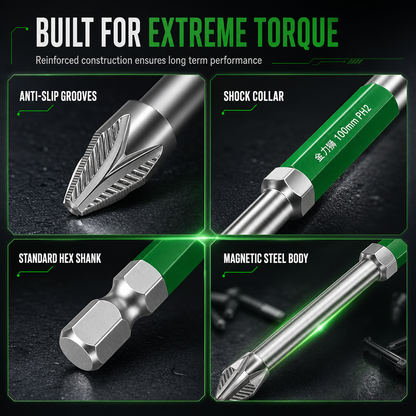 Magnetic Phillips Bit Set Anti-Slip Grip and Impact Resistance for DIY and Repairs