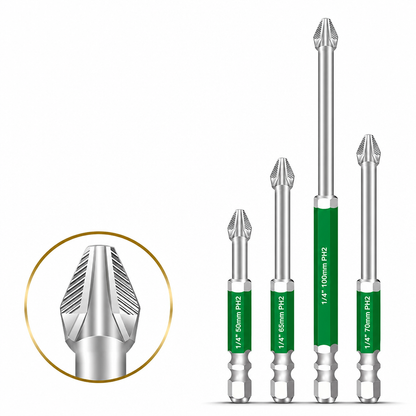 Magnetic Phillips Bit Set Anti-Slip Grip and Impact Resistance for DIY and Repairs